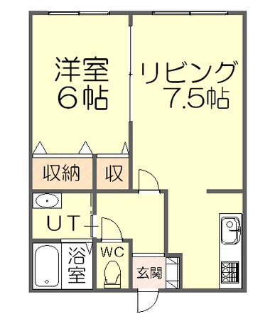 ラ・メール桂岡Aの物件間取画像